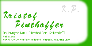 kristof pinthoffer business card